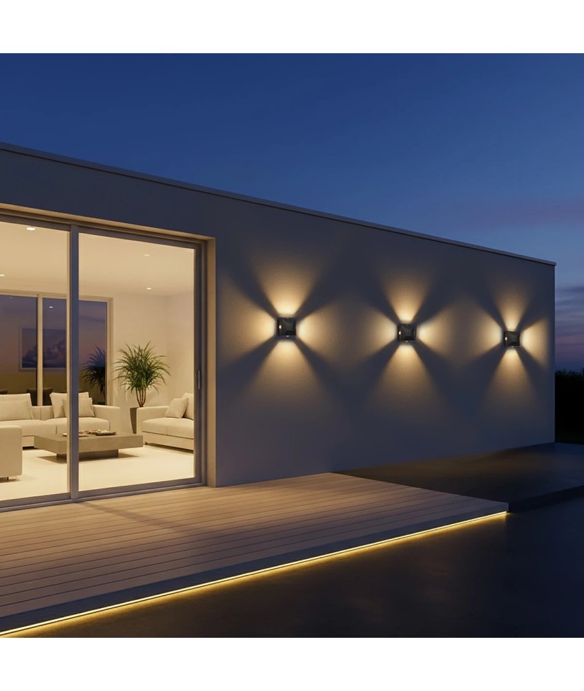 kelvo® ARKOS KLV-101-0110 Φωτιστικό Τοίχου - Απλίκα LED 8W 840lm 15° AC 220-240V Αδιάβροχο IP65 Θερμό Λευκό 2700K - CREE SMD Chip & TÜV SÜD Driver - Μαύρο Ματ - Μ14 x Π5.5 x Υ14cm - 5 Χρόνια Εγγύηση